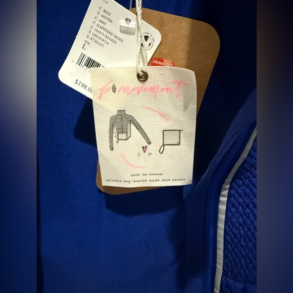 NWT FREE PEOPLE Packable blue athletic runner running outdoor light jacket - Picture 8 of 9